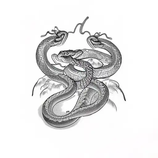 snake starting from the thorax to the ribs tattoo design idea