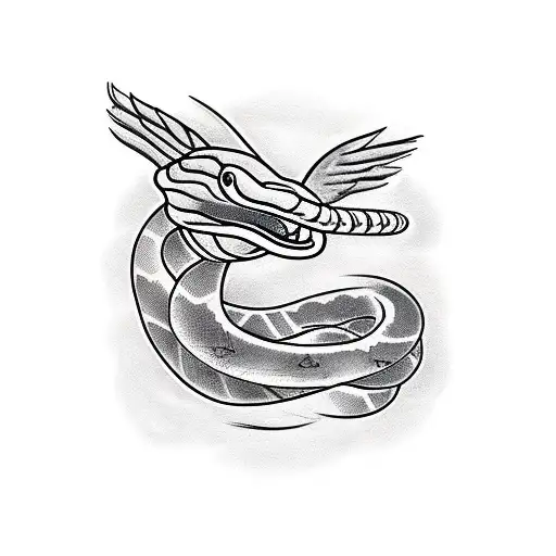 snake starting from the thorax to the ribs tattoo design idea
