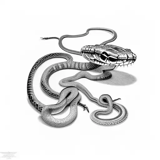 snake starting from the thorax to the ribs tattoo design idea