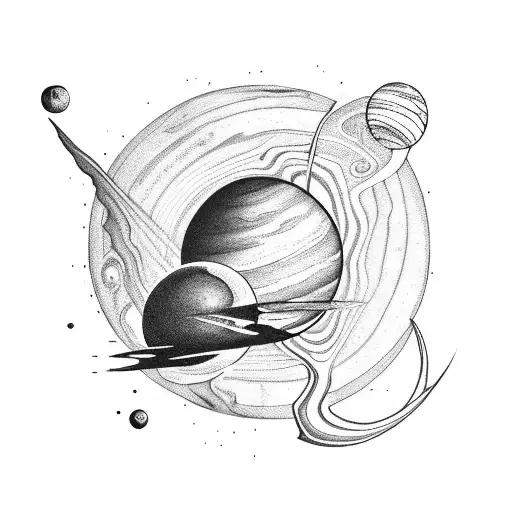 The symbol of the goat, the planet Saturn, the element of earth tattoo design idea