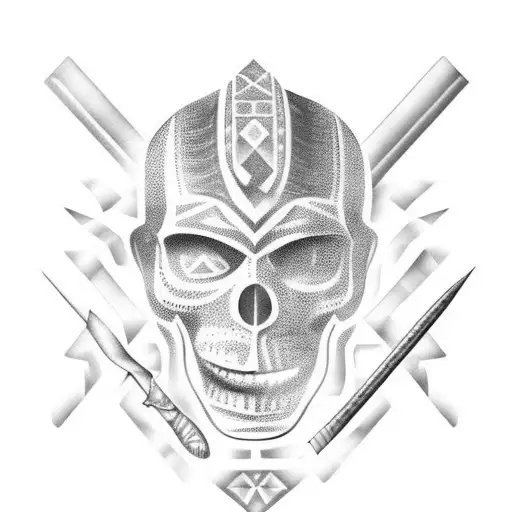 african, sledgehammer, tattoo design idea