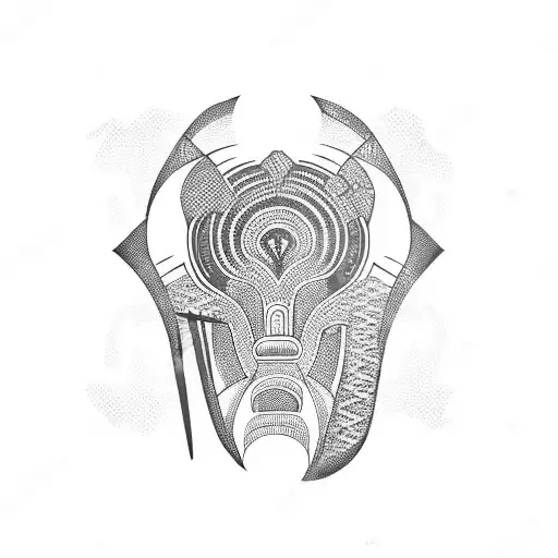 african, pattern, sledgehammer tattoo design idea