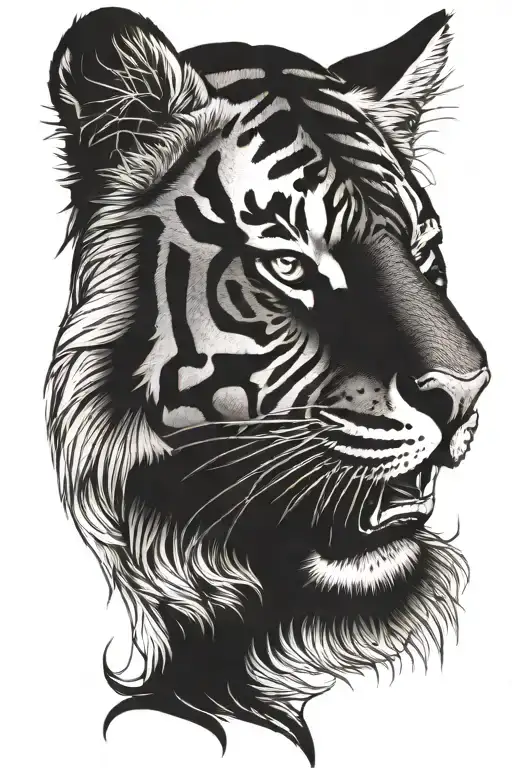 tiger head tattoo design idea