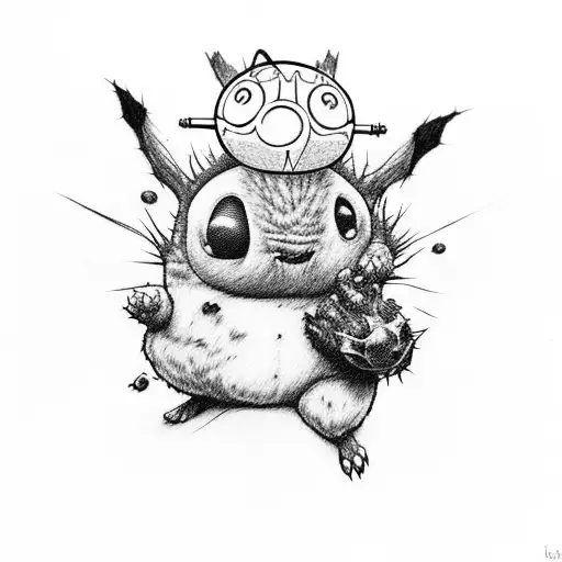 stitch groot batman spiderman picachu evee tattoo design idea