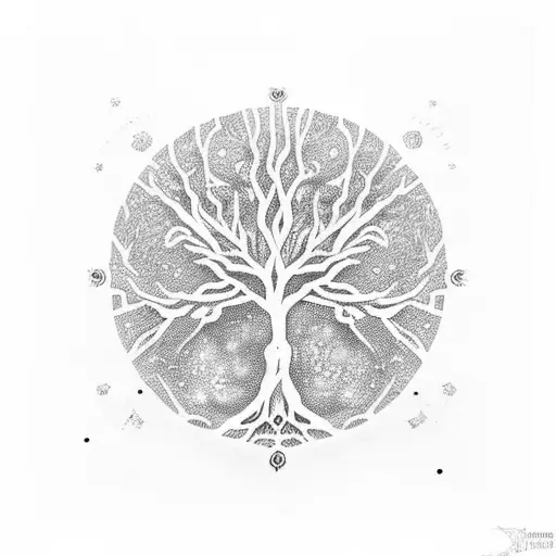 tree of life pale blue dot universe tattoo design idea
