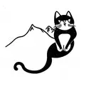A cat skiing tattoo design idea