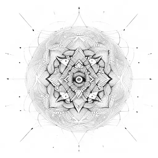 geometrical mandala tattoo design idea