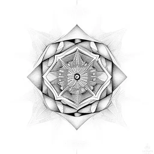geometrical mandala tattoo design idea