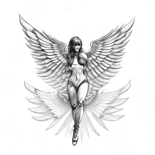 female falling icarus with wings tattoo design tattoo design idea