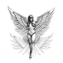 female falling icarus with wings tattoo design tattoo design idea