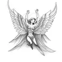 female falling icarus with wings tattoo design tattoo design idea
