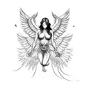 female falling icarus with wings tattoo design tattoo design idea