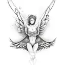 female falling icarus with wings tattoo design tattoo design idea
