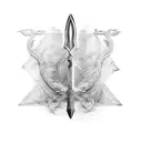 blueprint for kratos' Leviathan axe from god of war tattoo design idea