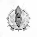 blueprint for kratos' Leviathan axe from god of war tattoo design idea