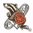 narcotics anonymous logo intertwined a badger tattoo design idea