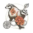 narcotics anonymous logo intertwined a badger tattoo design idea