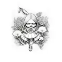 Alice in Wonderland  tattoo design idea