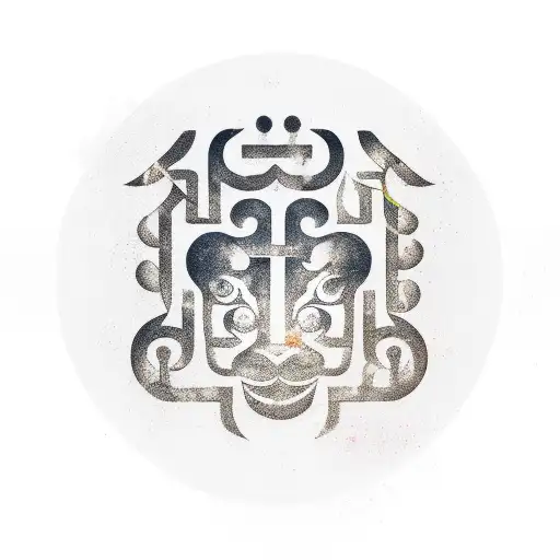 Use the chinese character 樂 and make a background. Please keep it symmetrical. tattoo design idea