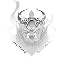 Use the chinese character 樂 and make a background. Please keep it symmetrical. tattoo design idea