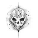 a sad little ghost tattoo design idea