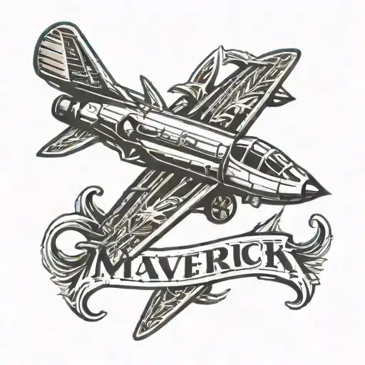Maverick name with Maverick missle   tattoo design idea