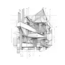 abstract architecture construction plan tattoo design idea
