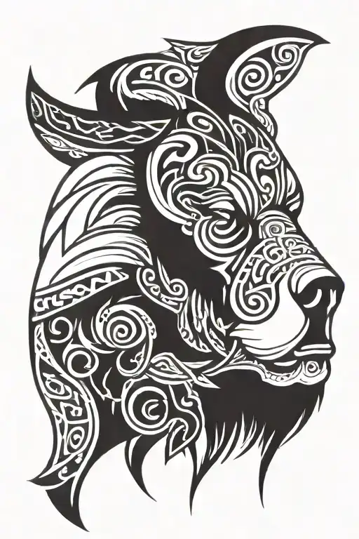 norse bear head tattoo design idea