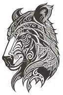 norse bear head tattoo design idea