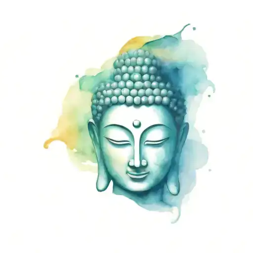 Buddha face abstract back piece    tattoo design idea