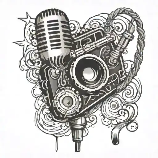microphone treble clef camera film cinema tattoo design idea