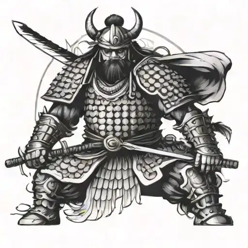 japanese samurai warrior tattoo design idea