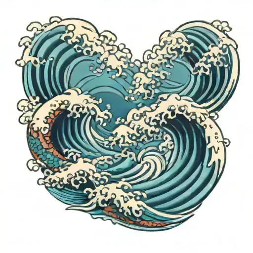 japanese waves tattoo design idea