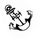 Anchor Popeye style tattoo design idea
