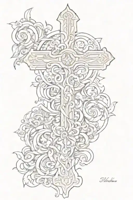 cross with psalms 118 verse 4  tattoo design idea