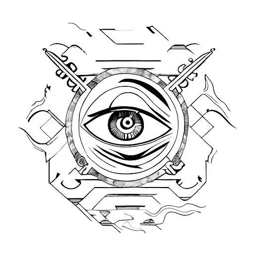 eye greek  tattoo design idea