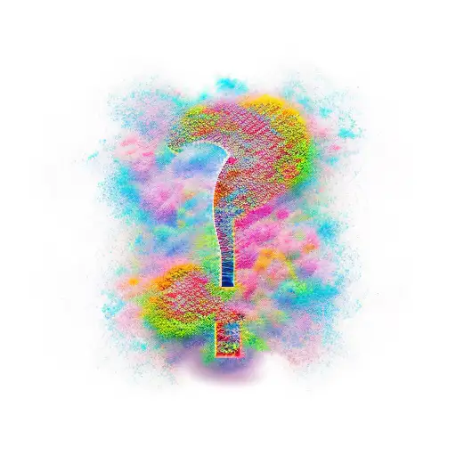 door with question mark tattoo design idea