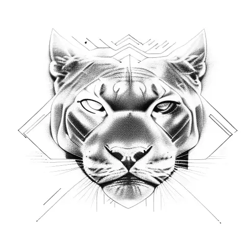 panther mixed with electronics and scubadiving spirit tattoo design idea
