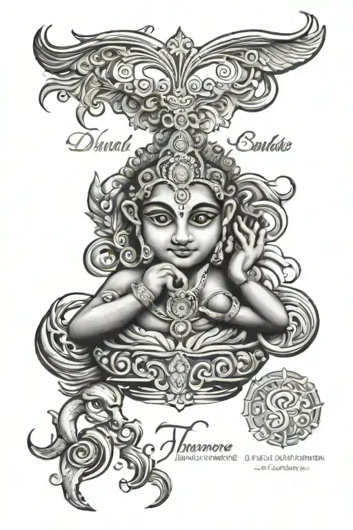 My wife’s name Dhanashree and daughters name Anandi in Marathi and libra Symbol tattoo design idea