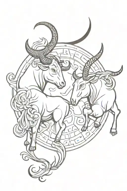 taurus and gemini zodiac symbol signs combined  tattoo design idea