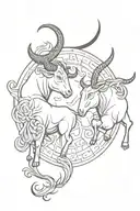 taurus and gemini zodiac symbol signs combined  tattoo design idea