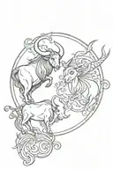 taurus and gemini zodiac symbol signs combined  tattoo design idea
