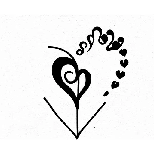 corazon con notas musicales  tattoo design idea