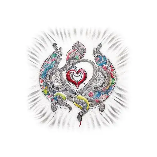 corazon notas musicales  tattoo design idea