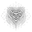 corazon con notas musicales  tattoo design idea