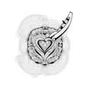 corazon con notas musicales  tattoo design idea