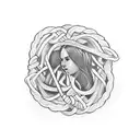 the words "I'm not yours, I'm mine". The word "yours" is is tied in rope. The word "mine" has rope cut rope below it  tattoo design idea