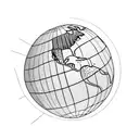Globe with countries tattoo design idea