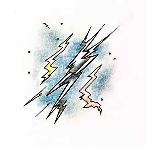 Lightning surrounding a sword tattoo design idea