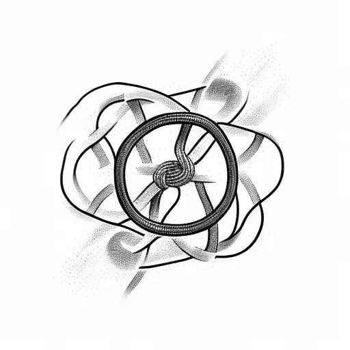 A rope intertwined with highway signs from different travel destinations tattoo design idea